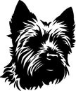 Norwich Terrier Black Silhouette Generative Ai