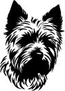 Norwich Terrier Black Silhouette Generative Ai