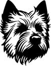 Norwich Terrier Black Silhouette Generative Ai