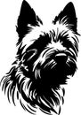 Norwich Terrier Black Silhouette Generative Ai
