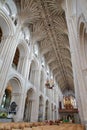 NORWICH, UK - JUNE 5, 2017: The Nave of The Cathedral and the vaulted roof