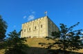 Norwich, United Kingdom - Jul 25 2013: Norwich Castle with rainbow coloured pride flag hoisted up high. Celebrating LGBTQ