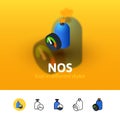 NOS icon in different style Royalty Free Stock Photo