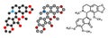 Noscapine antitussive drug molecule Royalty Free Stock Photo