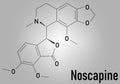 Noscapine antitussive drug molecule. Skeletal formula. Chemical structure Royalty Free Stock Photo