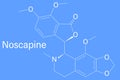 Noscapine antitussive drug molecule. Skeletal formula. Chemical structure Royalty Free Stock Photo