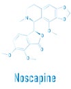 Noscapine antitussive drug molecule. Skeletal formula. Chemical structure Royalty Free Stock Photo