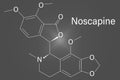 Noscapine antitussive drug molecule. Skeletal formula. Chemical structure Royalty Free Stock Photo