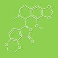 Noscapine antitussive drug molecule. Skeletal formula. Royalty Free Stock Photo