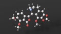 noscapine molecule, molecular structure, nectodon, ball and stick 3d model, structural chemical formula with colored atoms Royalty Free Stock Photo