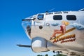 Nose art and gun of B-17 flying fortress Aluminum Overcast