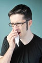 Nose bleed Royalty Free Stock Photo