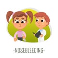 Nose bleeding medical concept. Vector illustration.