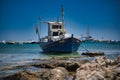 Nose Of Boats Ancient harbor view island in Greece