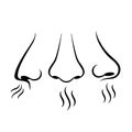 Nose breathing vector pictogram