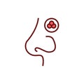 Nose cancer icon. Malignant neoplasm vector illustration.