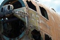 NOSE OF CRASHED VENTURA BOMBER WITH DAMAGED COCKPIT WINDOWS ON DISPLAY