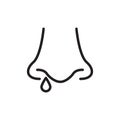 Nose with drop icon, Vector illustration