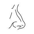 nose face line icon vector illustration