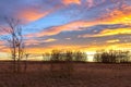 Nose Hill Urban Park Alberta Canadian Prairies Sunset Sky Clouds Calgary Autumn Colors Royalty Free Stock Photo