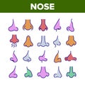 Nose Human Face Organ Collection Icons Set Vector Royalty Free Stock Photo