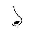 Black solid icon for Nose, rhinology and nostril Royalty Free Stock Photo