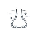 nose icon vector from cells organs and medical cannabis concept. Thin line illustration of nose editable stroke. nose linear sign