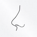 Nose isolated. Human nose icon.