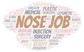 Nose Job typography word cloud create with the text only. Type of plastic surgery Royalty Free Stock Photo