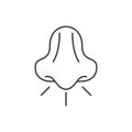 Nose line icon concept. Nose vector linear illustration, symbol, sign