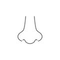 Nose line icon. Thin line vector illustration isolated on white