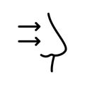 Nose linear icon. Thin line illustration. Contour symbol. Vector isolated outline drawing