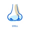 Nose. Organ of sense. Smell icon.