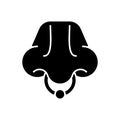 Nose piercing black glyph icon