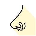 Nose piercing line icon, vector pictogram of face jewelry