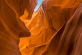 A rock spur in the canyon wall of lower Antelope Canyon, Page, Arizona