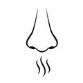 Nose and smell sense vector pictogram