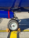 nose wheel of an airliner Royalty Free Stock Photo