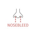 Nosebleed line icon Royalty Free Stock Photo