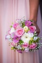 Nosegay wedding floral pink flower rose bride