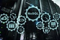 NoSQL. Structured Query Language. Database Technology Concept. Server room background.