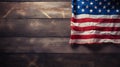 Nostalgic American Flag On Wooden Background - Memorial Day Themed Border Royalty Free Stock Photo