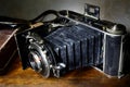 Nostalgic antique bellows camera Royalty Free Stock Photo