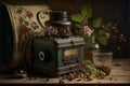 Nostalgic antique vintage Still life with old Vintage objects. Ai generated Royalty Free Stock Photo