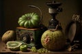 Nostalgic antique vintage Still life with old Vintage objects. Ai generated Royalty Free Stock Photo