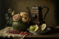 Nostalgic antique vintage Still life with old Vintage objects. Ai generated Royalty Free Stock Photo