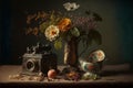 Nostalgic antique vintage Still life with old Vintage objects. Ai generated Royalty Free Stock Photo