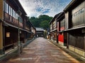 Nostalgic Beauty: Higashi Chaya\'s Wooden Houses District, Kanazawa, Ishikawa, Japan Royalty Free Stock Photo