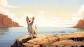 Nostalgic Children\'s Book Illustration: Chihuahua Puppy On Nunavut Shores
