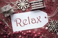 Nostalgic Christmas Decoration, Label With Text Relax